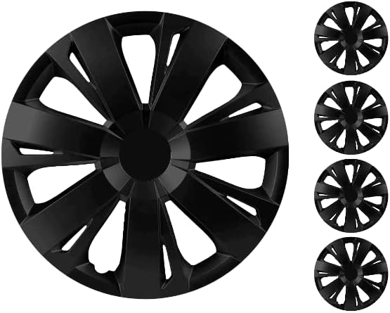 סט COPRI של כיסוי גלגלים בגודל 15 אינץ '(HUBCAP BLACK SNAP-ON, מתאים ל- OPEL/VAUXHALL