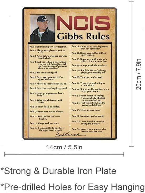 Kdly ncis gibbs כללים 69 כללים LeRoy Jethro Gibbs חתימת וינטג