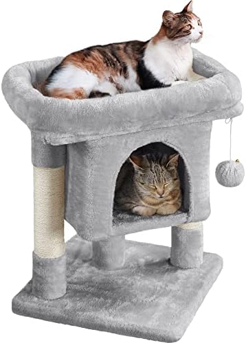 בוס 23.5 ח 2-רמת חתול עץ דירה מגדל עם קטיפה מוט