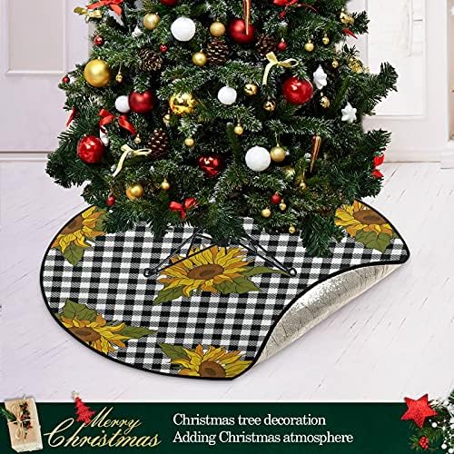 חמניות מחצלת עץ עץ עץ עץ עץ עמדת מגש שטיח מחצלת מתחת לאביזר עץ חג המולד להגנה על הרצפה אספקת