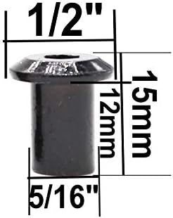 ביניפימוקס 10-מארז מ '6 על 45 מ' שחור שקע כובע ברגים חבית אגוזי ערכת עבור ריהוט מיטת עריסה