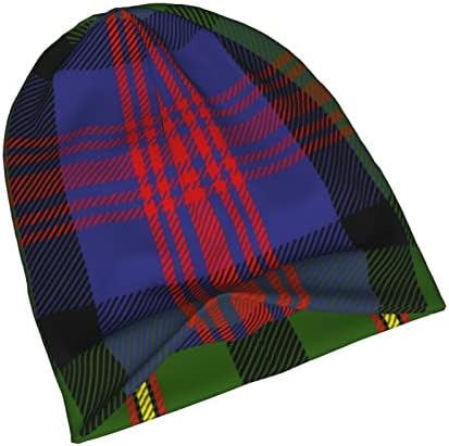 מיזיבאו יוניסקס כפת כובע סקוטי לבן, אדום & מגבר; ירוק משובץ טרטן חם רפוי לסרוג כובע בארה ' ב מתנה למבוגרים