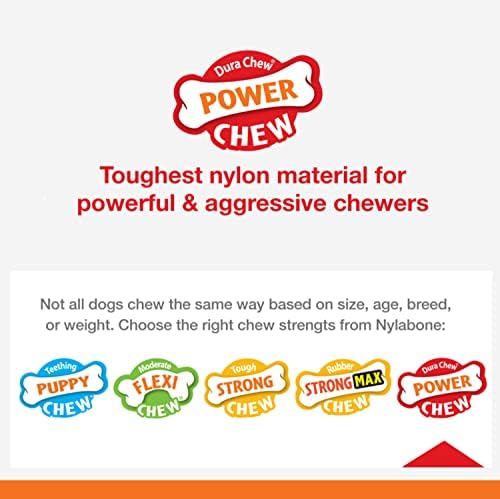 Nylabone Power Chew Toy חג טווין חבילה - צעצועים לכלבים לעיסות אגרסיביות - עצמות כלבים קשוחות ועמידות