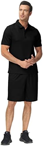 חולצת פולו של MOFIZ לגברים מכנסיים קצרים הגדר תלבושות קיץ קלות חליפת פולו שרוול קצר קל משקל לגברים 2
