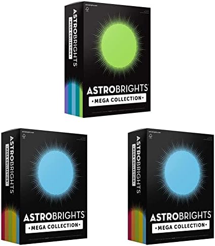 אוסף מגה של Astrobrights, אוסף 8.5 x 11 ומגה, נייר צבעוני, 625 גיליונות ומגה קולקציית, Cardstock צבעוני, קלאסי