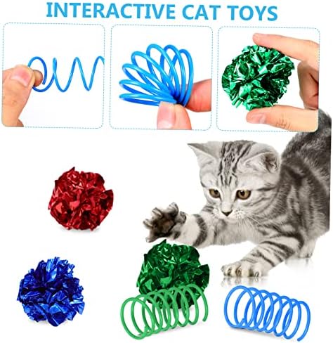 Ipetboom 2 מערכים צעצוע חתול צעצועים לחתול חיות מחמד ציוד אביב פלסטיק