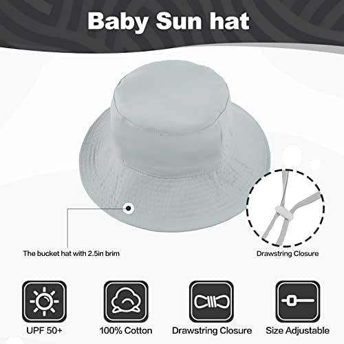 Fynnsure Smile Face Baby Sun Hat Hat Baby Boy כובעי פעוט כובע שמש כובע דלי UPF 50+ כובע שמש תינוקת