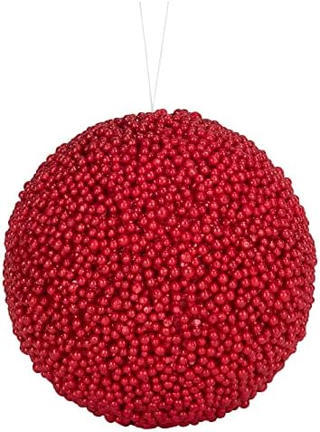 RAZ 5 קישוט חג המולד של כדור אדום טבעי טבעי