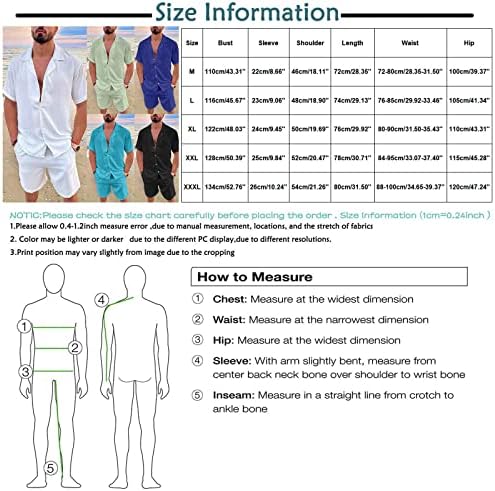 תלבושות קיץ לגברים חולצה הוואי ותלבושות חופשה קצרות 2 חלקות מגדיות כפתור פשתן למטה חולצות קיץ 2023 חליפת חוף