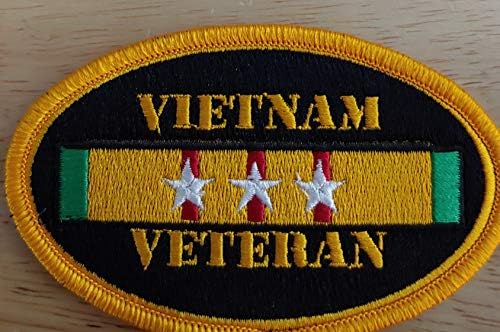 טלאי ותיק וייטנאם עם סמל פטריוטי של וו ולולאה 3 כוכבי קמפיין גבול זהב