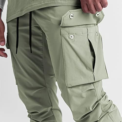 מכנסי רץ של מטען אתלטי של Kiaykl מכנסיים רזה מכנסי טרניוט אימון קל משקל עם כיסים