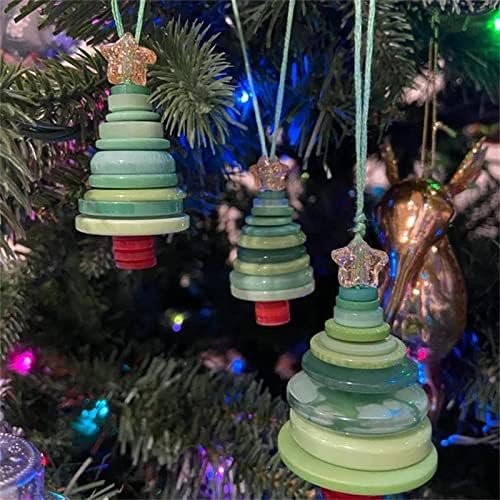 WHXHJ הכינו כפתור משלכם ערכת עץ חג המולד, עץ חג המולד של DIY וכפתור שלג כפתור חמוד קישוטים לחג המולד לעץ חג