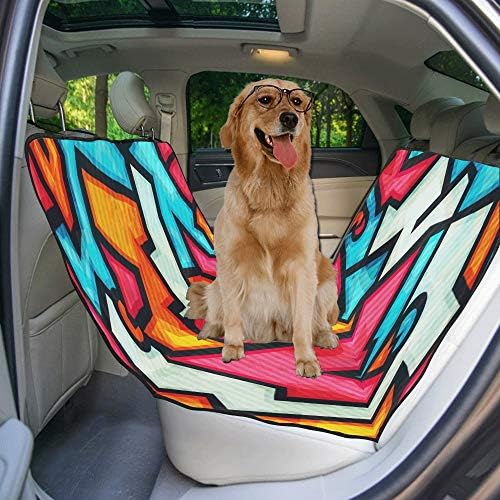 מותאם אישית גרפי גרפיטי אמנות בלוק אופנה הדפסת רכב מושב מכסה לכלבים עמיד למים החלקה עמיד רך לחיות
