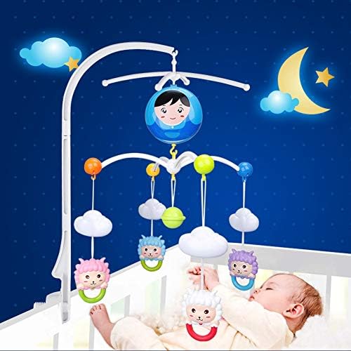 תינוק עריסה נייד מיטת פעמון מחזיק, 27-אינץ קל קבוע תינוק מיטת מוסיקה תיבת מחזיק מהדק זרוע סוגר צעצוע
