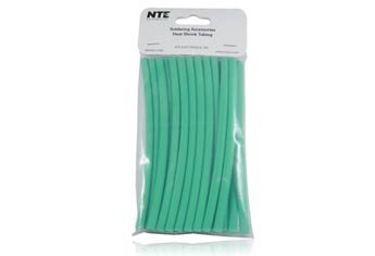 NTE Electronics 47-20506-G צינורות כיווץ חום, קיר דק, יחס כווץ 2: 1, קוטר 1/4 , אורך 6, ירוק