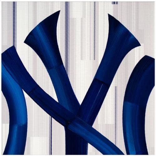 ניו יורק ינקיס 16 x 20 ניו יורק לוגו עם גלריית רקע מופשטת לבנה עטוף זיקל מקושט - אמנות MLB מקורית והדפסים