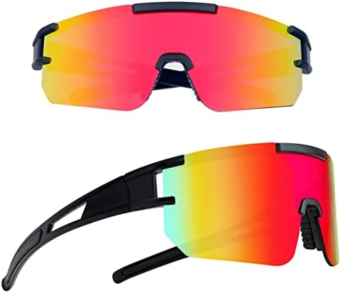 משקפי שמש ספורט מקוטבים לגברים נשים, סגנון P-V UV400 הגנה משקפי אופניים חיצוניים לבייסבול, ריצה, גולף