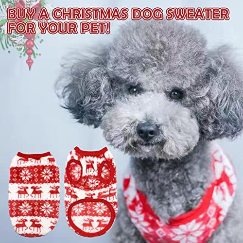 סוודר בגדי חג המולד של כלבים קטנים, מגשרים קלאסיים תלבושות כלב של שלג של שלג לחתלתול גור של