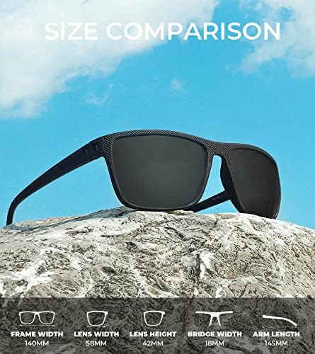 משקפי שמש מקוטבים של קאליאדי לגברים, משקפי שמש קלים עם הגנת UV לנהיגה בגולף דיג
