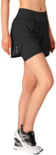 גופונה נשים 2 ב -1 מכנסיים קצרים אימון אימון אתלטי חדר כושר יוגה מכנסיים קצרים