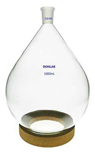 דונלאב פלק-05-5000 אסטמסטד זכוכית 5000 מ ל / 5 ליטר 24/40 משותף התאוששות בקבוק כבד קיר יחיד צוואר עגול תחתון