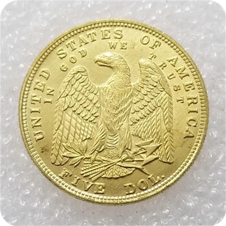מלאכות עתיקות ארהב 1878 $ 5.00 אוסף מטבעות זיכרון זרות*620
