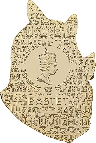 2022 דה מורשת של מצרים Powercoin Bastet Base Coin Metal Coin 2 CEDIS GHANA 2022 גימור עתיק
