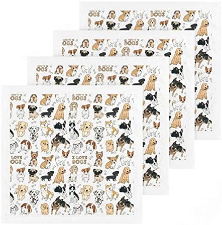 קיגאי 2 כלבי אריזה כלבים דפוסי כביסה - מגבות פנים רכות, מגבות כושר, איכות מלון וספא, מגבות אצבעות