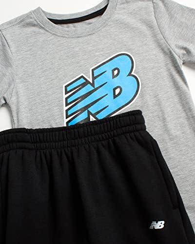 סט ג'וג'ר פעיל של New Balance Boys-2 חלקים קצרים/ארוך בביצועי שרוול