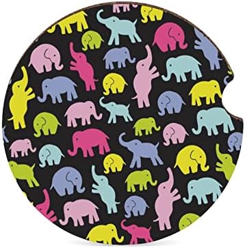 צבע פילים עגול רכב תחתיות חמוד כוס מחזיקי 2.56 סנטימטרים עבור לשתות סופג