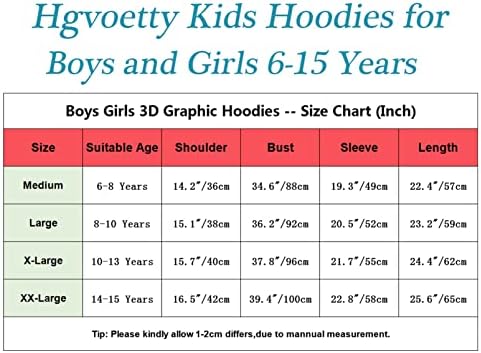 קפוצ 'ונים לשני המינים בנים בנות קפוצ' ונים 3 חולצות ברדס מודפסות לילדים בסוודרים עם כיסים 6-15 שנים