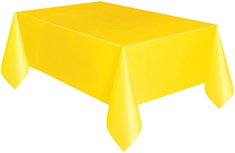 כיסוי שולחן פלסטיק מלבני מוצק ייחודי, 54 איקס 108, צהוב חמניות