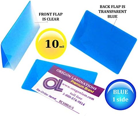 LAM-IT-ALL כיסי למינציה חמים כרטיס ביקור 10 MIL 2-1/4 x 3-3/4 כחול/ברור