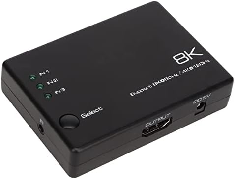 מתג Vingvo 8K HD, 40GBPS HD Multimedia Switcher 3 ב- 1 Out הנפוצה באופן נרחב למחשב