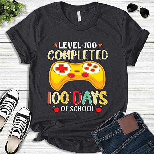 רמת 100 ימים של בית הספר הושלם חולצה מורה 100 ימים בהיר מורה חולצה מורה הערכה חזרה לבית הספר מתנות