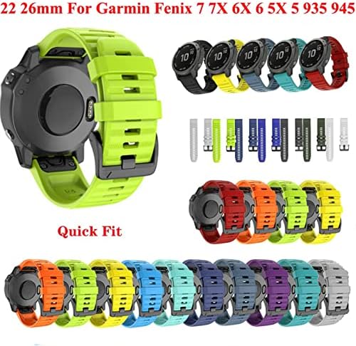 Ienyu 26 20 22 ממ סיליקון מהיר מהיר רצועת שעון לרצועת Garmin fenix 7x 6x Watch EasyFit Strap Strap