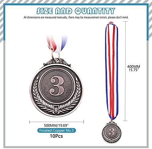 CIMETON 10 יחידים מוזהבים מדליות פרסי ברונזה מכסף זהב סגנון אולימפי לתחרויות, ספורט, דבורות איות,