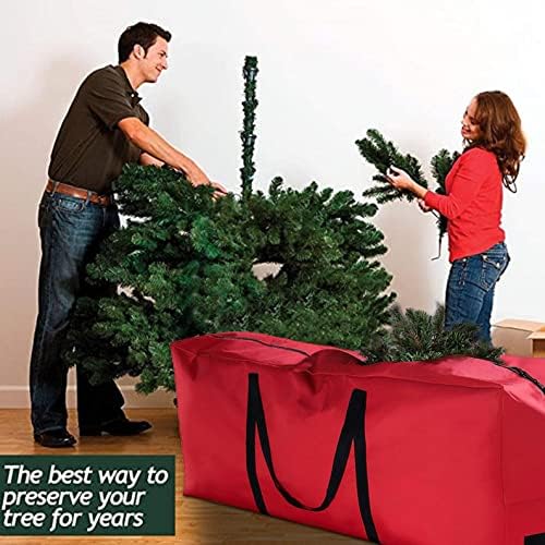 קוקינו עץ חג המולד אחסון עם עמיד מחוזק ידיות & מגבר; כפול רוכסן מלאכותי מפורק עצי מדמיע הוכחת אוקספורד דובון תיק