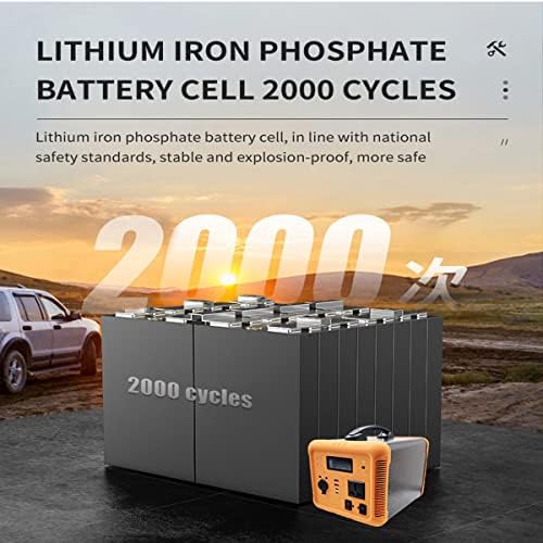 便利 100 תחנת חשמל ניידת של 600W, 604WH/189000mAh אספקת חשמל לגיבוי, LifePO4 LifePO4 חיים ארוכים, גל סינוס