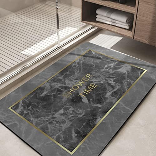 מהיר יבש אמבטיה מחצלת עם 'מקלחת זמן' הדפסה - חדשני דק אמבטיה שטיח מתאים תחת דלת-סופר סופג גומי מגובה רצפת