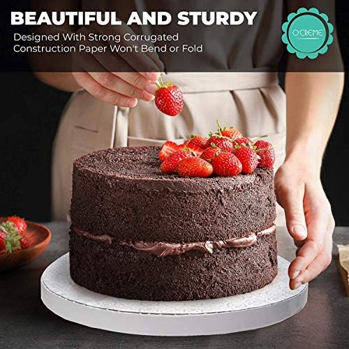 או 'קרם עוגת לוח, לבן עגול עוגת עיגולים עם עיצוב מדהים, חסון & מגבר; עמיד 1/2 עבה עוגת תופים, עגול עוגת לוחות