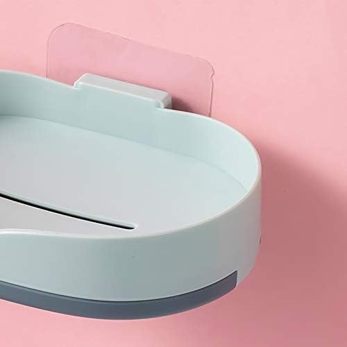 קופסת סבון סיבוב יצירתי של LSJZZ, ללא ניקוב, מגירה כפולה, חדר אמבטיה, תליית קיר דו כיוונית,