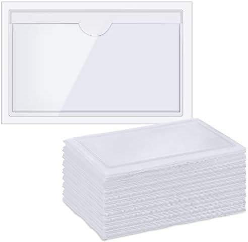 200 חבילה עצמי דבק מדד כרטיס כיסים מחזיקי דביק כרטיס ביקור שרוולים למעלה פתוח ברור פלסטיק כרטיסי