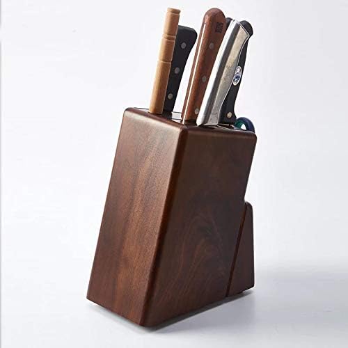 לעבות עמיד גומי עץ סכין מחזיק עם מספריים 7 חריצים אחסון מדף ידידותית לסביבה מטבח סכין סטנד