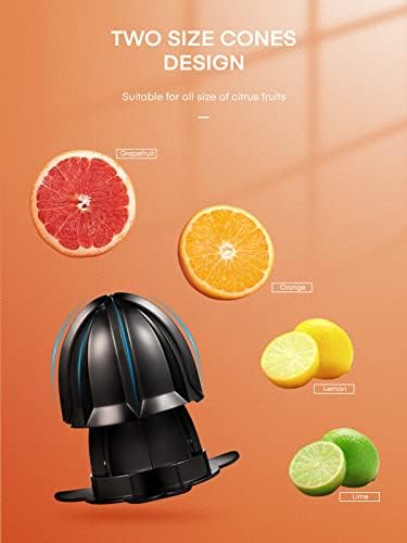 מסחטת מיץ תפוזים מסחטת הדרים חשמלית עם שני קונוסים מתחלפים המתאימים לתפוז, לימון ואשכולית, נירוסטה מוברשת