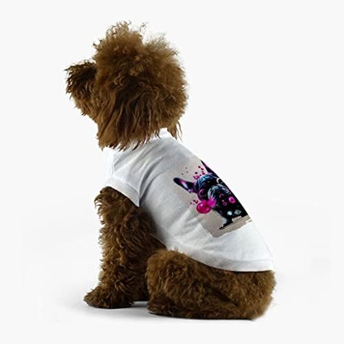 צרפתית בולדוג אמנות כלב חולצה-מצחיק כלב חולצה-מגניב כלב בגדים