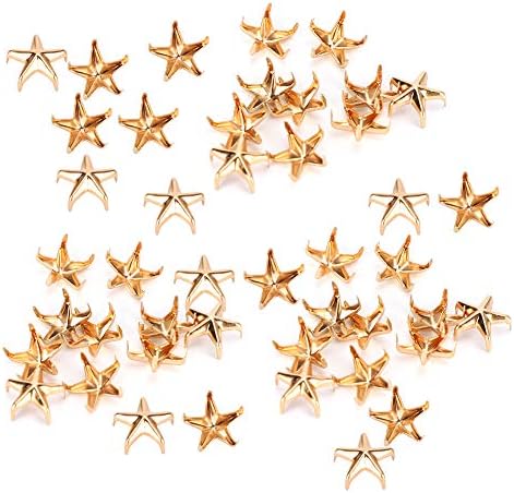 מסמרות כוכבים של 200 יחידות, חרוזי כוכבים חרוזי טופר מתכת חמישה ציפורני טופר כוכב מחודדים מסמרת פנק מסמרות