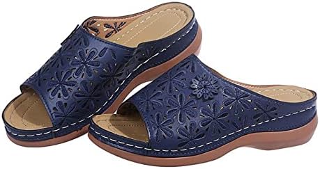 נעלי לנשים נעלי נשים וינטג 'רקומות סנדלים רומיים פרחוניים חלולים החליטה נושמת על נעליים כפכפים הנעלה