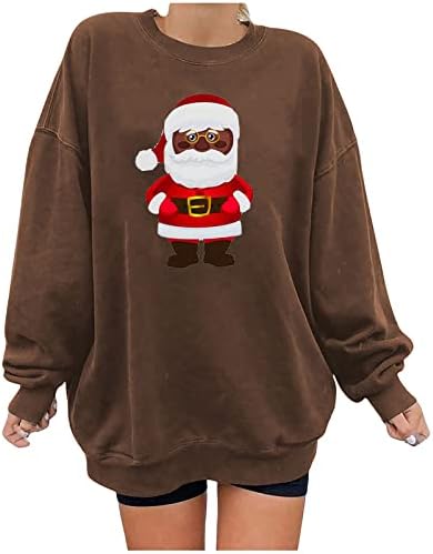 חולצת שרוול ארוך לחג המולד הגדול של נשים גדושות סווטשירט סווטשירטס חבר פליס מרופד בחורף סוודרים חמים חולצה