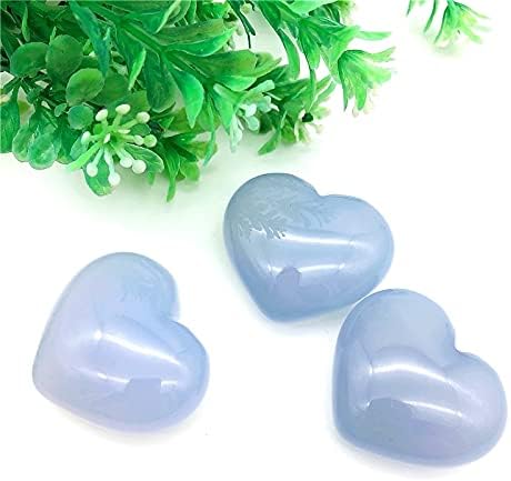 Ertiujg husong312 1pc טבעי כחול גדול כחול צ'לדוני בלב בצורת לב גביש אבן חן מדיטציה ריפוי צ'אקרה אבנים